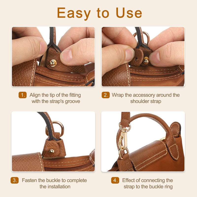 sourcing map Genuine Leather Bag Strap Replacement Adjustable Crossbody Bag