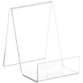 Plymor Clear Acrylic Flat Back Display Easel with 1.5" Box Ledge, 4" H x 3" W x 4" D
