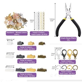 Paifeancodill Lobster Clasps Set, 120 Pcs Lobster Clasp and 120 Pcs Open Jump Ring Set, Necklace Clasp, Bracelet Clasp Jewellery, Necklace Bracelet Keyring Swivel Parrot Lobster Clasp Hooks Clips (241)