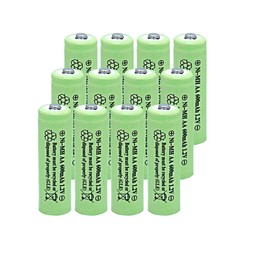 NiMH AA - Pilas recargables (600 mAh, 1,2 V, 12 unidades)