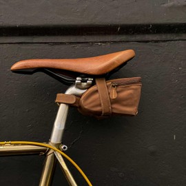 Gusti Gino B. Leather Bicycle Bag, Saddle Bag, Tube Bag for Tools, Leather Bag, Vintage Brown, Small Bicycle Accessories