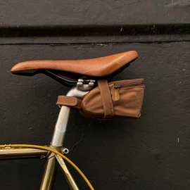 Gusti Gino B. Leather Bicycle Bag, Saddle Bag, Tube Bag for Tools, Leather Bag, Vintage Brown, Small Bicycle Accessories