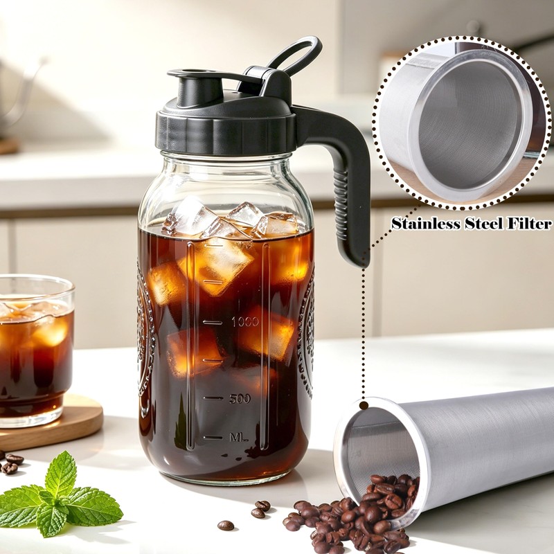 Cold Brew Coffee Maker 64oz Iced Coffee Maker with Stainless