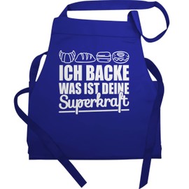 Shirtracer - Apron Gift - Kitchen - Ich backe was ist deine Superkraft, 1 Royal Blue