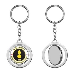 HJ Media U.S. Army MOS 39B Automatic Test Equipment Operator and Maintainer Metal Round Spinning Metal Key Chain Keychain Ring