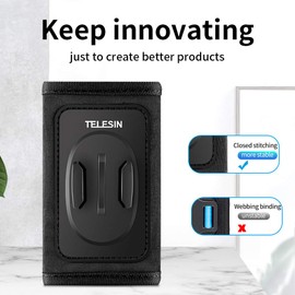 TELESIN Anti-Slip Backpack Shoulder Strap Mount Clip for GoPro Hero 13/12/11/10/9 MAX, DJI Osmo Nano Action 3/4/5 Pro/6, Insta360 X5/X4/X3/Ace Pro 2, AKASO – Bag Belt Holder for Biking, Hiking, Travel
