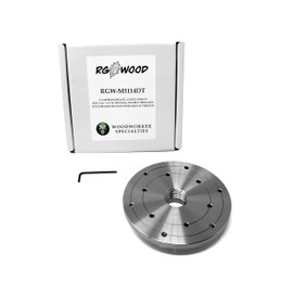 RGWOOD 6" Steel Wood Lathe Face Plate, 1-1/4" x 8tpi RHLH Double Threaded (inboard, outboard) with set screws to lock on spindle