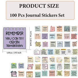 100 Pcs Journal Stickers Set, Positive Affirmation Motivational Stickers Inspirational Mental Health Journal for Laptop Scrapbook Journal Scrapbook Wall Sticker