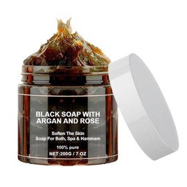 Moroccan Black Soap, Exfoliating African Soap for Deep Cleaning, Moisturising Body Soaps, Unisex Bathroom Soaps Dispenser