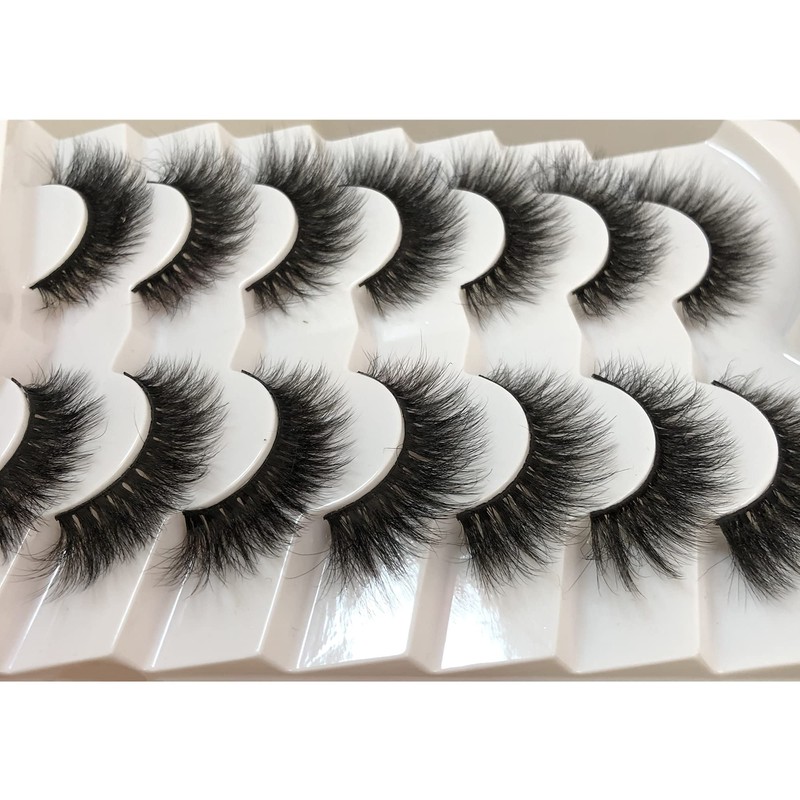 Pooplunch False Eyelashes Cat Eye Wispy Extensions Faux Mink Lashes