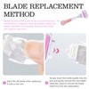 5 Replacement Blades for Women, with 1 Handle, 4 Stainless