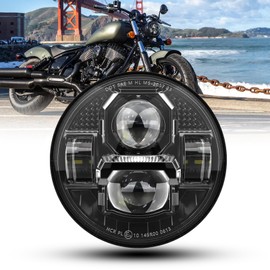 bamotoop 5.75 Inch LED Motorcycle Headlight E-Approved for Harley Davidson Dyna Street Bob Super Wide Glide Low Rider Night Rod Train Sportster Iron 883 Indian Scout Triumph