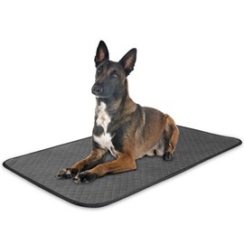 Chew Proof Dog Crate Bed Pad, Enhanced Quilted Indestructible Dog Kennel Pad for Aggressive Chewers, Washable Dogs Mat for Crate, Water Resistant Kennel Pads for Teething Puppy (Gray, 35"x23")