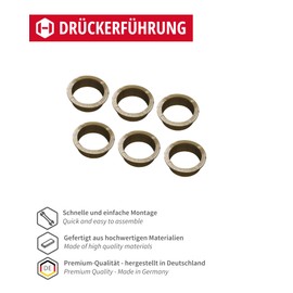 JUVA Handle Guide 18 mm Handle Bearing Ring Brown for Door Handles and Pair of Handles - SM10003 | Plastic Bearing for Door Handles | Made in Germany | Pack of 6 - Guide Rings with Attachment for Door