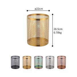 QOBIMOON Mesh Wastebasket Round Mesh Stainless Steel Wastebasket Trash Can Recycling Bin for Home, Office, Bathroom, Bedroom & Kitchen, 3.5 Gallon / 12L, 11" H x 10" D Garbage Can-Black
