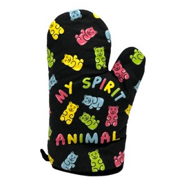 Funny Gummy Bear Oven Mitt – My Spirit Animal Candy Print – Colorful Kitchen Glove for Cooking and Baking – Novelty Food Oven Mitt for Sweet Lovers and Bakers
