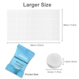 6pcs Superior Compressed Towels 60 * 30cm Disposable, Portable Handy Viscose Face Towel Tissue for Travel Camping Hiking Sport Beauty Salon, Magic Compression Wipes for Home Hotel Outdoor Activities