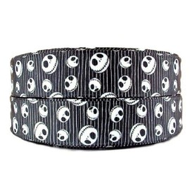 Nightmare Before Christmas Jack All Over 1" Wide Repeat Ribbon Sold in Yard Lots (1 Yard)