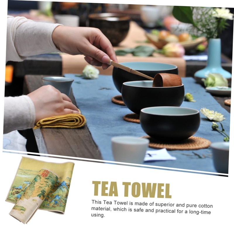 Ipetboom 2Pcs High Absorbency Tea Towel Thickened Dual Sided Teaware