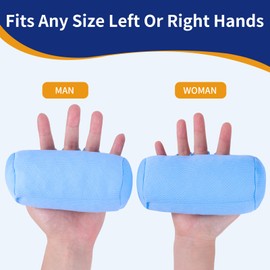 XAOMING Hand Grip for Contractures, Finger Contracture Cushion ，Palm Grips Finger separators for Hands Protector，Hand Contracture Cushion Hand Support Finger splints 1-pcs(Blue)