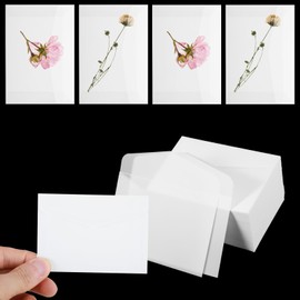 100 Pcs Glassine Lottery Ticket Envelopes 7x10cm / 3.9 x 2.7 Inches Mini Lotto Lottery Ticket Holders Transparent Frosted Envelopes for Wedding Favor Scratch Stamp Greeting Cards