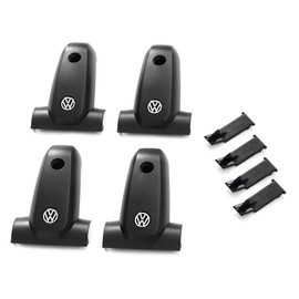 Volkswagen 2K0071738 Cover Caps (Pack of 4) Base Carrier Cap Roof Rack with VW Logo, Black