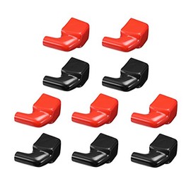 uxcell Battery Terminal Insulating Rubber Protector Covers for 8mm Terminal 15mm Cable Red Black 5 Pairs