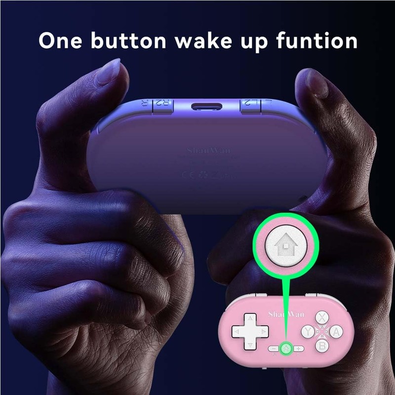 ShanWan Bluetooth-Gamepad, Mini-Wireless-Controller für Switch, Windows, Android, iOS und PS