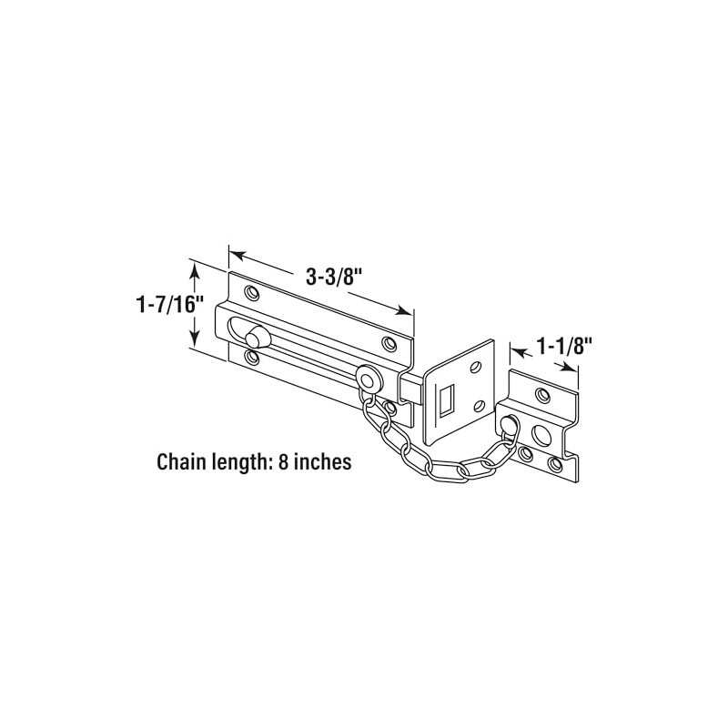 Prime-Line U 9911 Chain Door Guard with Slide Bolt, Solid