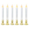 FURORA LIGHTING LED White Taper Candles with Gold Holders Pack