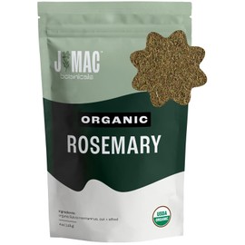 J MAC BOTANICALS Organic Rosemary Leaves (4 oz) Fresh Dried Leaf Herb, Packaged in the USA, Certified USDA Organic