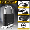 DELSWIN 3 Pack Large Combination Padlock - 4 Digit Resettable