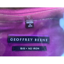 Geoffrey Beene Wrinkle Free  Cotton Blend Big Men Shirt 19-34-35 Courrant Purple