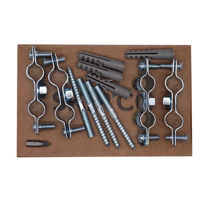 SKIR'CO Double Pipe Bracket for 16-20 mm Pipes, Pipe Support