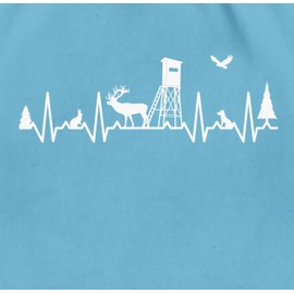 Shirtracer Turnbeutel Rucksack - Taschen - Jagd Herzschlag Jäger EKG Linie Jagen I Jagdliebe Geschenk Jagd Geschenke Jägerin Geschenke Jägerinnen I Jägergeschenk - Unisize - Hellblau