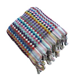 muslin babies Rainbow Bath Towel Soft Cotton Beach Towel - Multicolor Thick Absorbent Turkish Towel -Colorful Hand Loomed Organic Terry Towel (Rainbow)