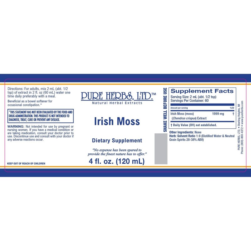 Pure Herbs: Irish Moss - 4 oz.