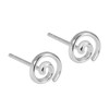 Sterling Silver Circle 7mm Circular Spiral Swirl Round Dot Stud