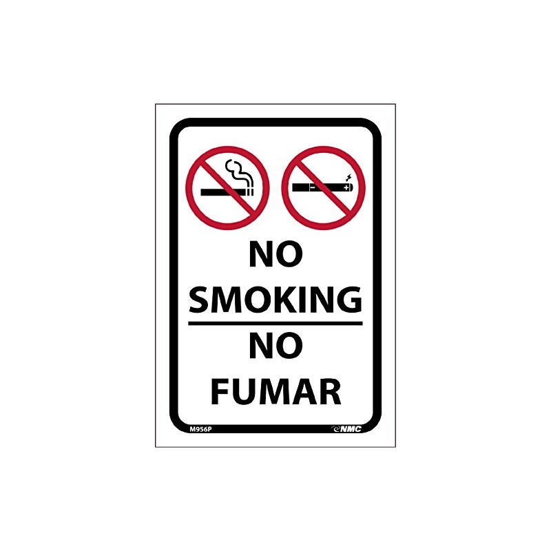 NMC M956P NO SMOKING NO FUMAR Sign - 10 in.