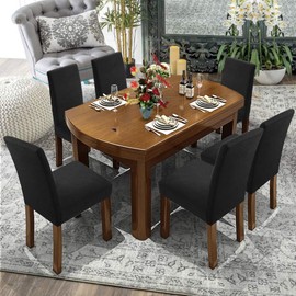 JunYito Chair Covers, Set of 4 or 6, Elastic Universal Stretch for Dining Room Chairs