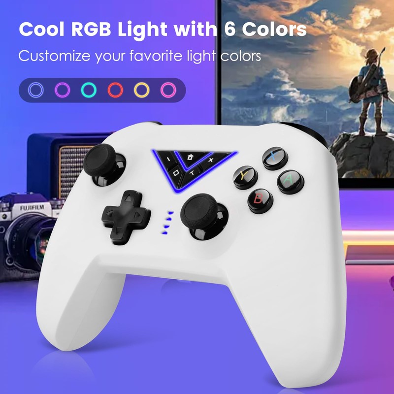 VooFun Controller für Switch/Lite/OLED/PC, Wireless Switch Pro Controller mit Aufwachen,