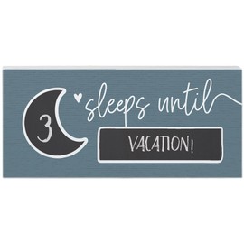 Simply Said, INC Chalk Board Sign, Number of Sleeps Until (Blank) 12 x 5.5 inch Erasable Chalk Talks Plaque, Made in USA, CHT1099