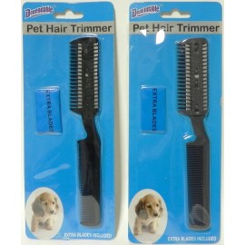 Dependable 2 Pack Manual Pet Hair Trimmer with Extra Blades and Comb Grooming Dog Cat Razor