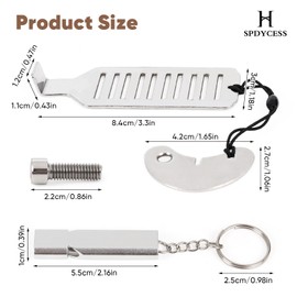 SPDYCESS 3 Pack Portable Door Lock Set with Storage Bag, Emergency Survival Whistle, Punch-Free Security Locker, Stainless Steel Heavy Duty Locks for Apartment Travel Hotel Home