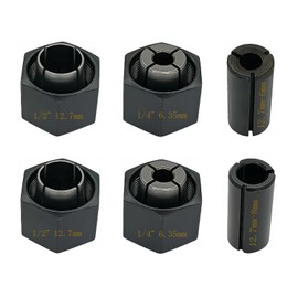 1/2”12.7mm and 1/4”6.35mm Collet Chuck And Nut Replace for Dewalt DW6214 DW6212 router(6 packs)