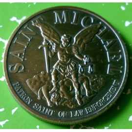 FBI Federal Bureau of Investigation St Michael Colorized Challenge Art Coin