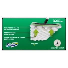 Swiffer 24322164 Sweeper Heavy Duty Dry Disposable Sweeping Cloths Pack of 32 (77198)