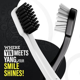 Gurunanda Yin Yang Cepillo Polvo Dientes Cerdas Extra Suaves Promueve Una Higiene Oral Suave Equilibrada Sonrisa Más Brillante Feliz Respetuoso Medio