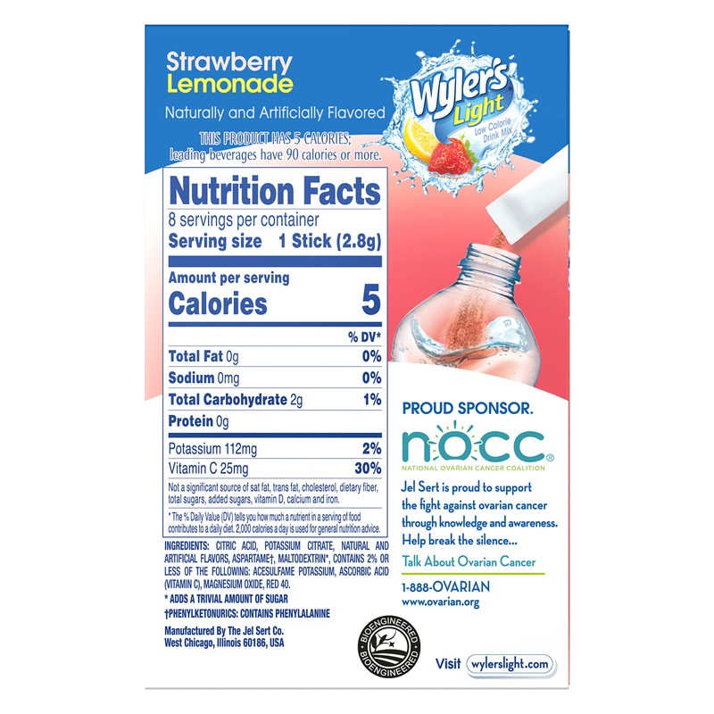 Wyler's Light Singles to Go Caffeinated Servings Strawberry Lemonade (8