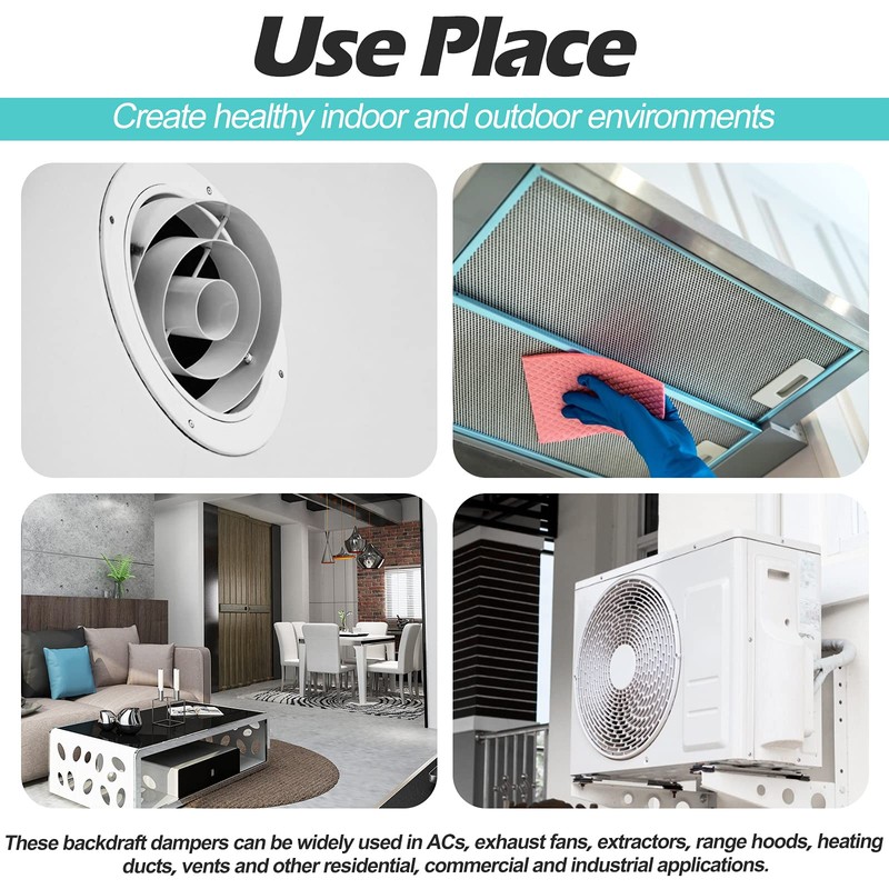 6 Inch Draft Blocker Backdraft Damper Duct Draft Stopper One-Way